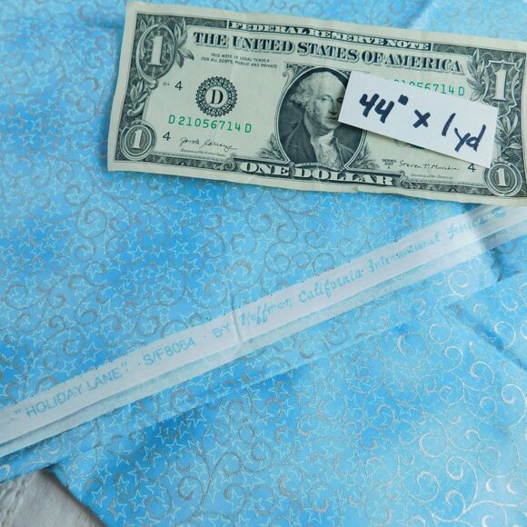 Christmas Holiday Fabric Lot 2.5 pounds Blues 22 pcs, Scraps & Yards Quilting - Picture 3 of 16